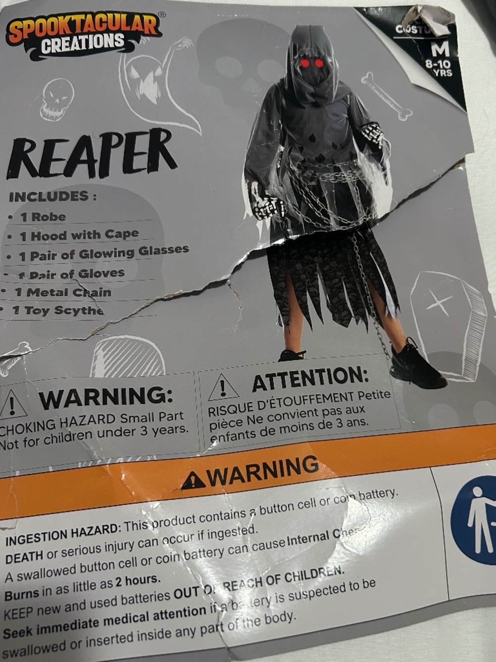 Spooktacular Creations Grim Reaper Halloween Costume Kids Medium 8-10